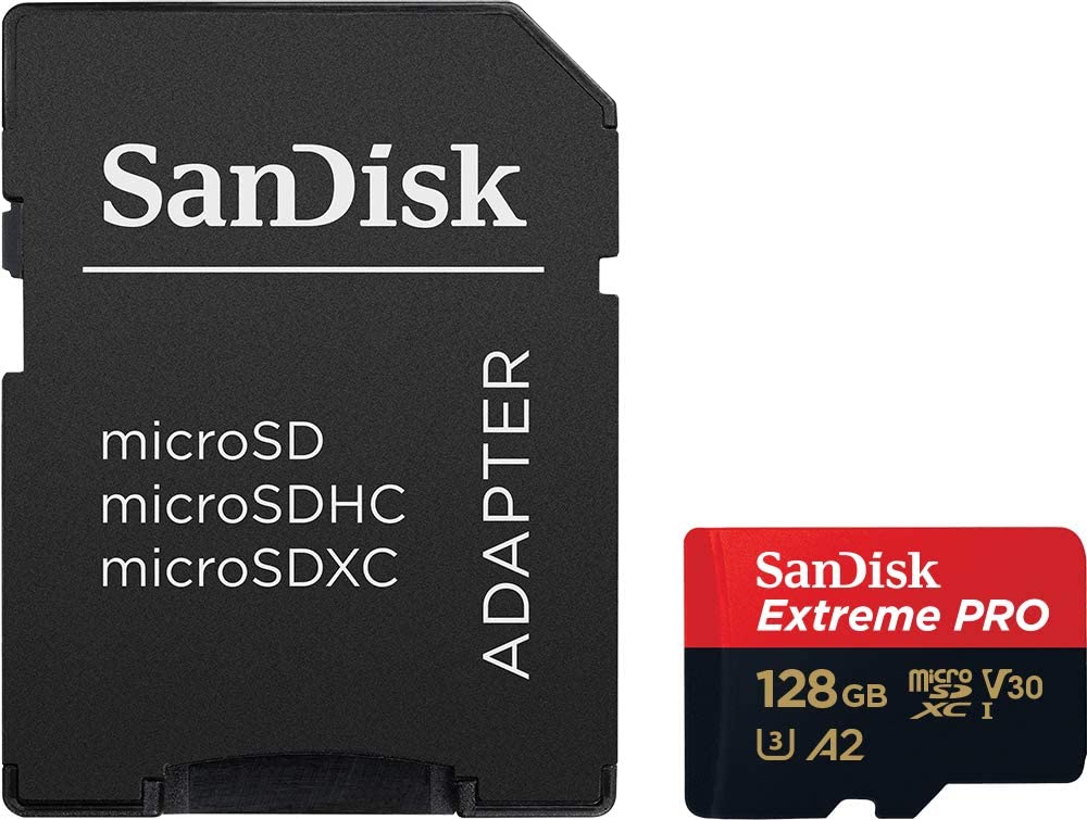 SanDisk Extreme Pro microSD UHS I Card 128GB for 4K Video 200MB/s Read