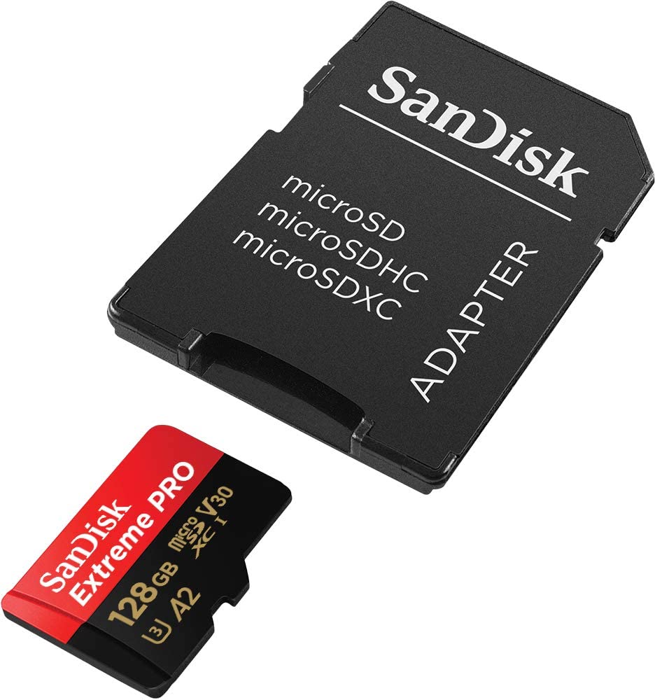 SanDisk Extreme Pro microSD UHS I Card 128GB for 4K Video 200MB/s Read