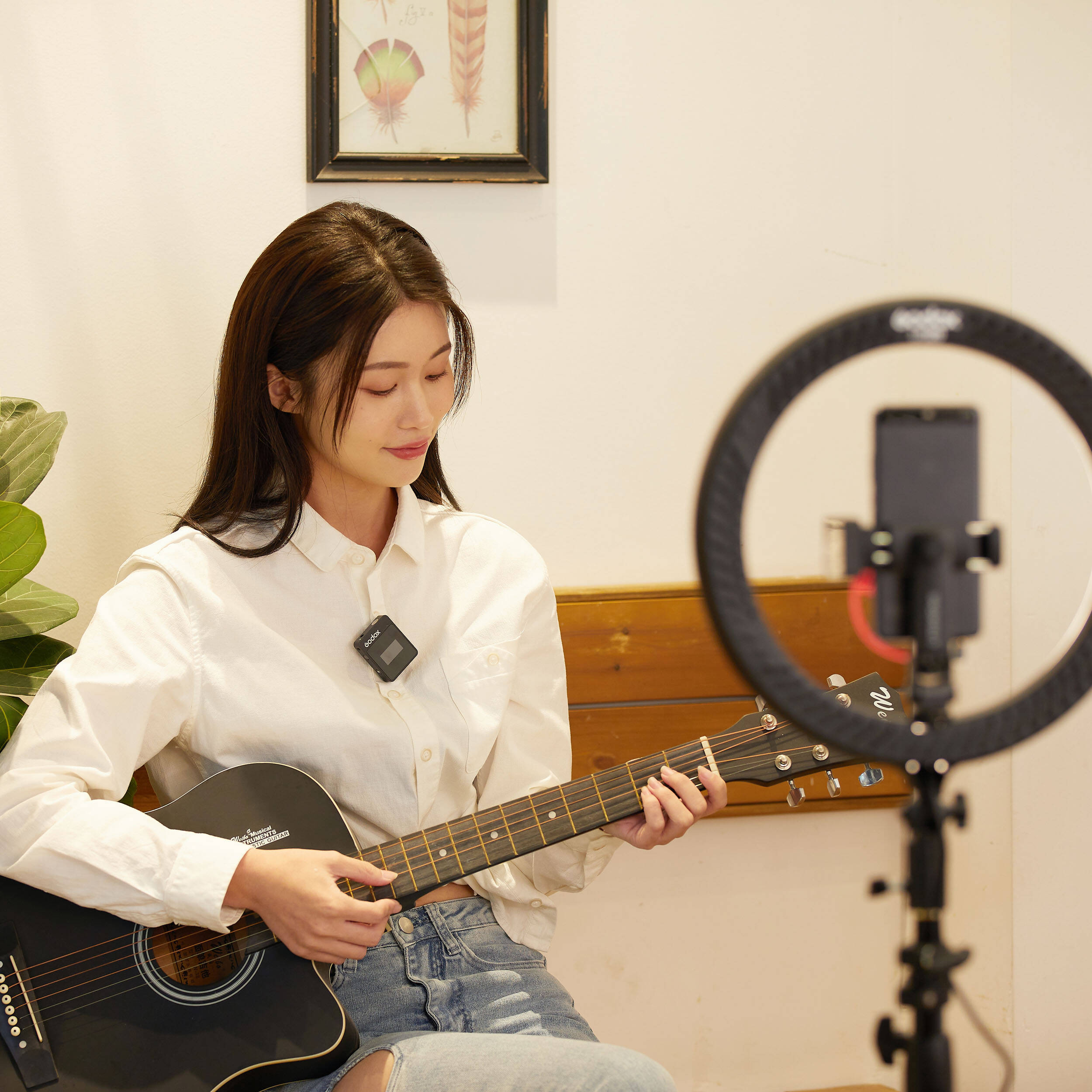 Godox MoveLink II M1 Compact Wireless Microphone System for Cameras & Smartphones with 3.5mm (2.4 GHz, Black)