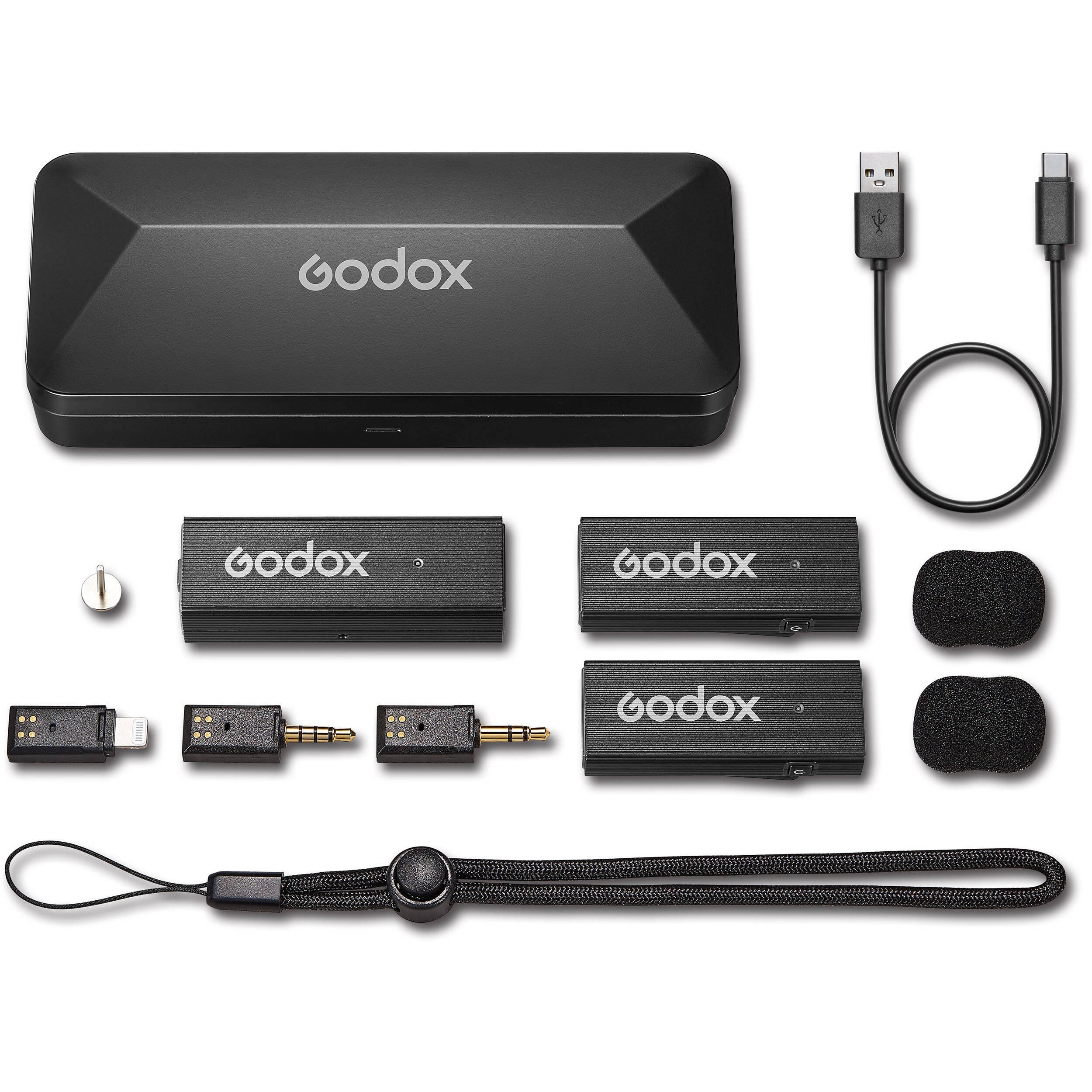 Godox MoveLink Mini LT 2-Person Wireless Microphone System for Cameras & iOS Devices (2.4 GHz, Classic Black)