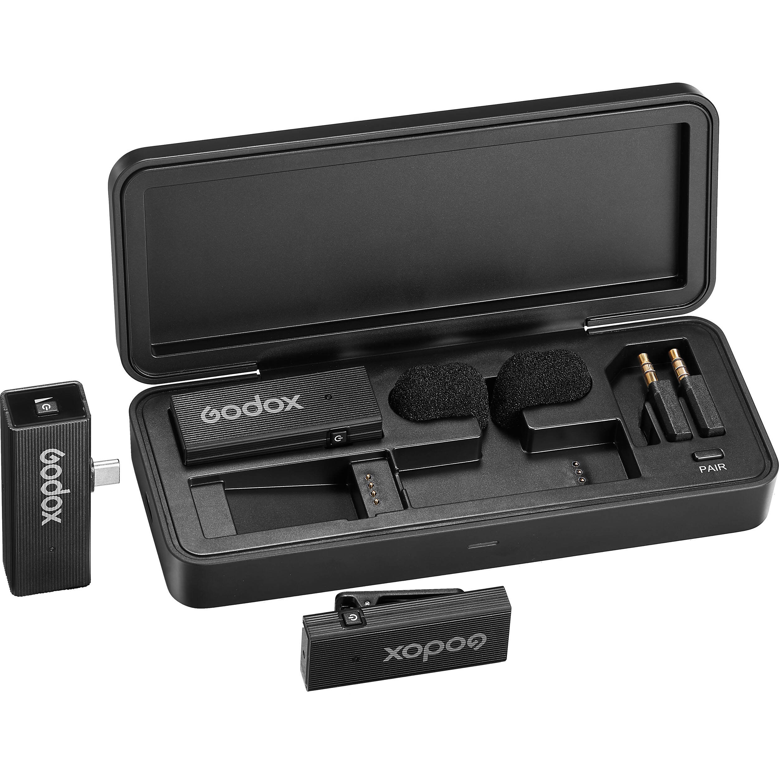Godox MoveLink Mini UC 2-Person Wireless Microphone System for Cameras & Mobile Devices (2.4 GHz, Classic Black)