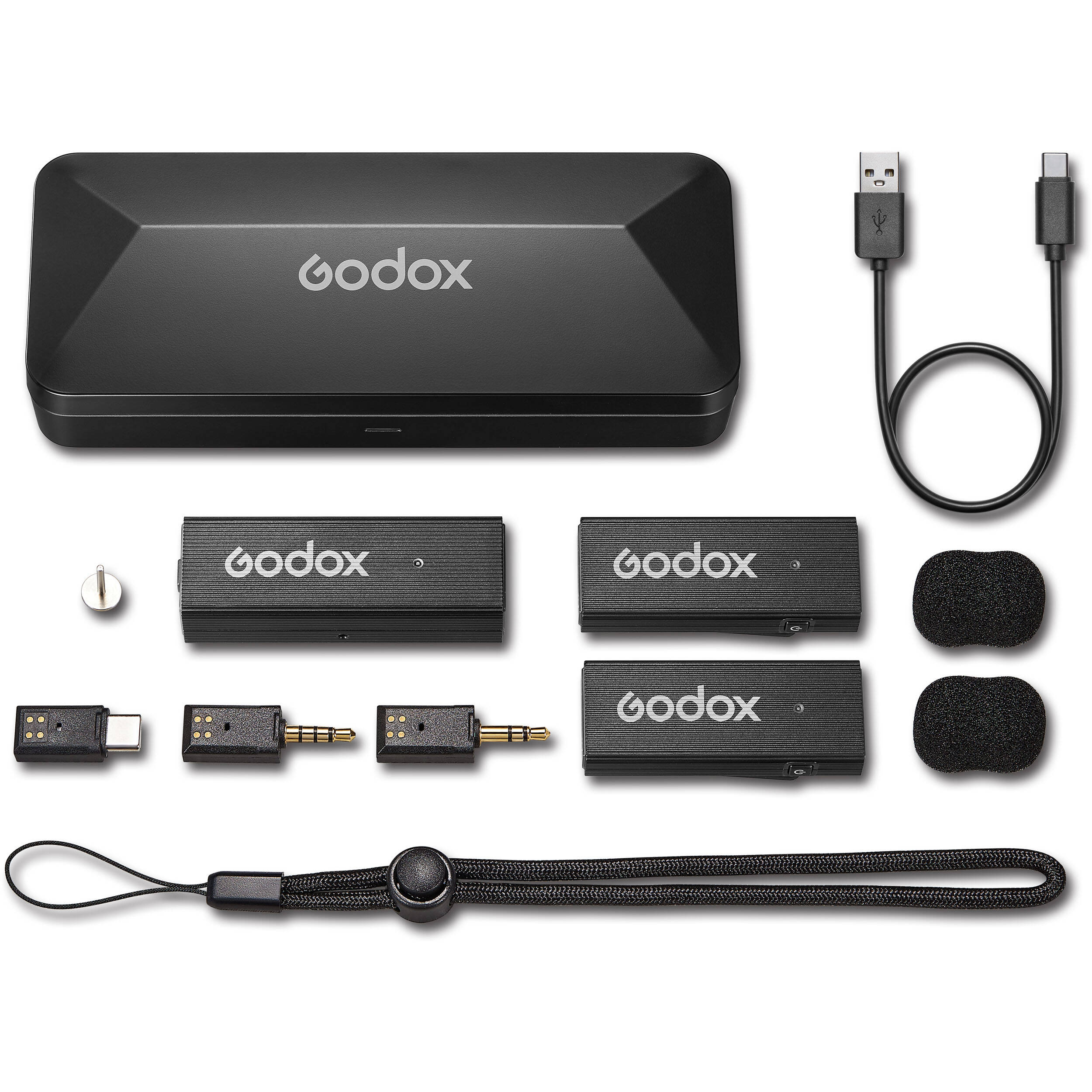 Godox MoveLink Mini UC 2-Person Wireless Microphone System for Cameras & Mobile Devices (2.4 GHz, Classic Black)
