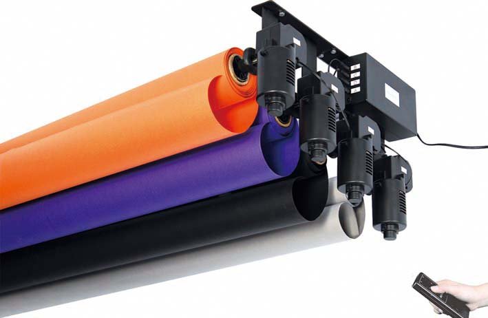 Nanlite BE-4R motorised background kit 4 roll with wireless remote control