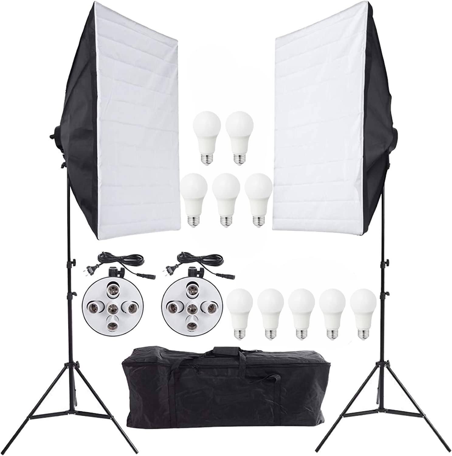 General 2 soft box with 5 lamp holder TL-5 kit with 10 Bulbs